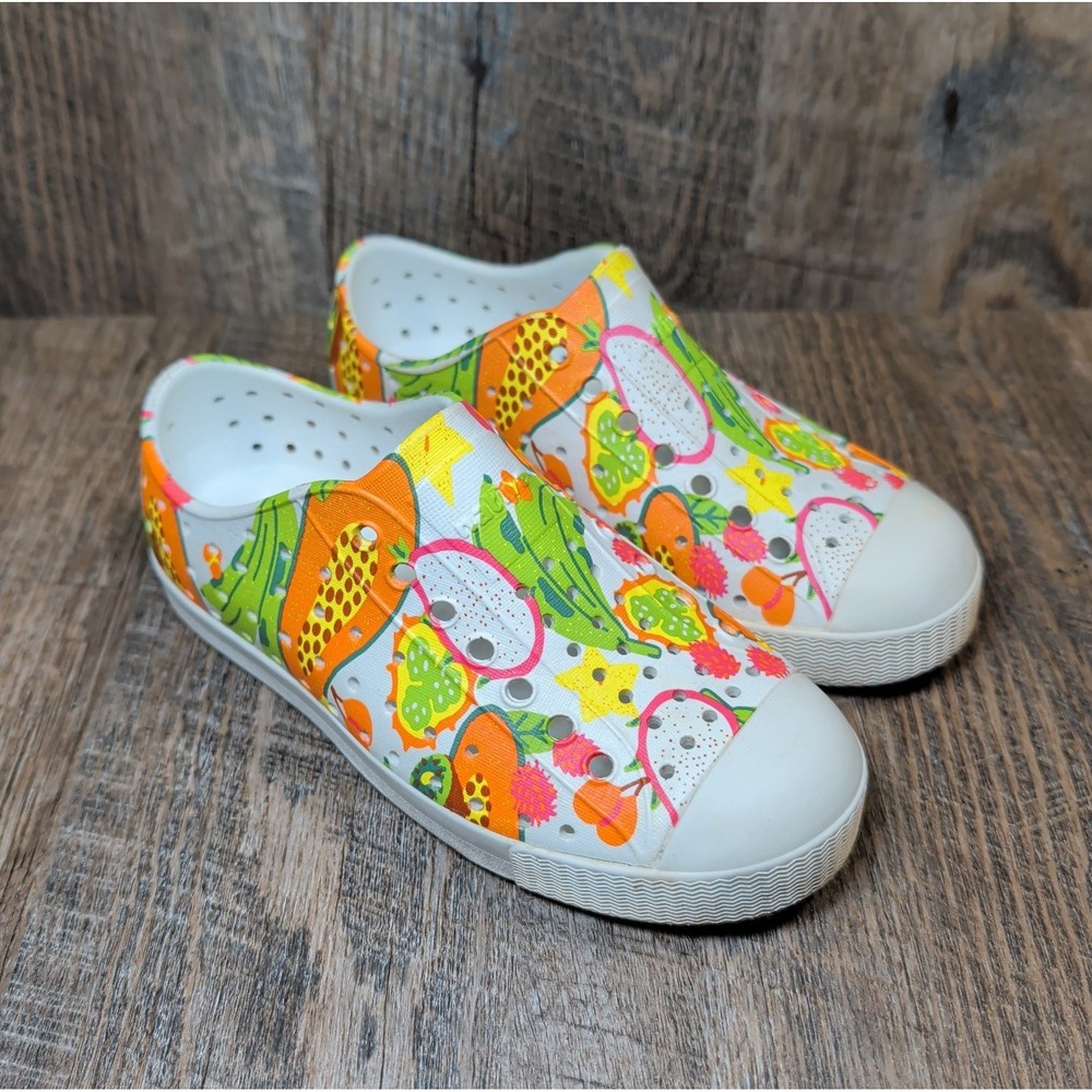 Native Shoes Jefferson Sugarlite Print Kids Tropical Fruit Youth Girls Size 12